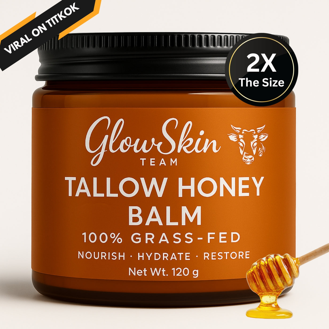 ghk-cu whipped tallow honey balm Grass-Fed Whipped Tallow Honey Balm main image 1